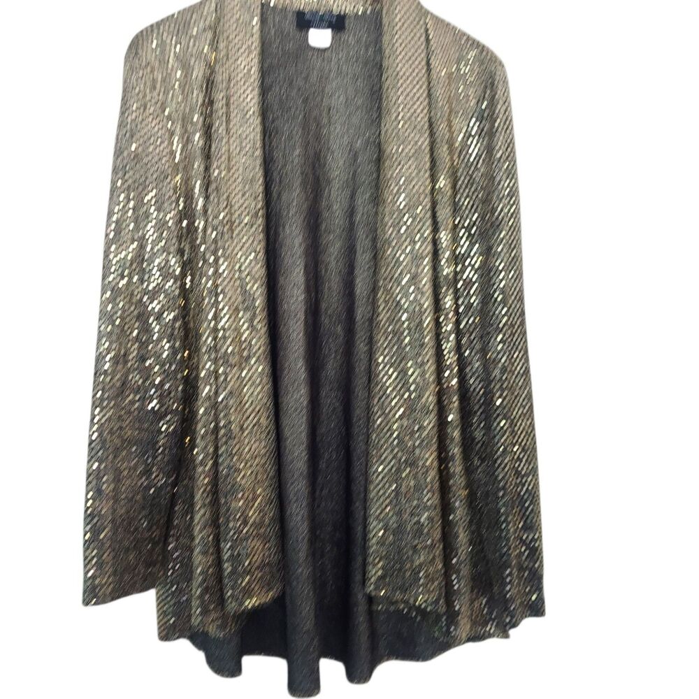 David Rose Vintage Gold Lame  Open Front XL Evening Cocktail Formal Wear